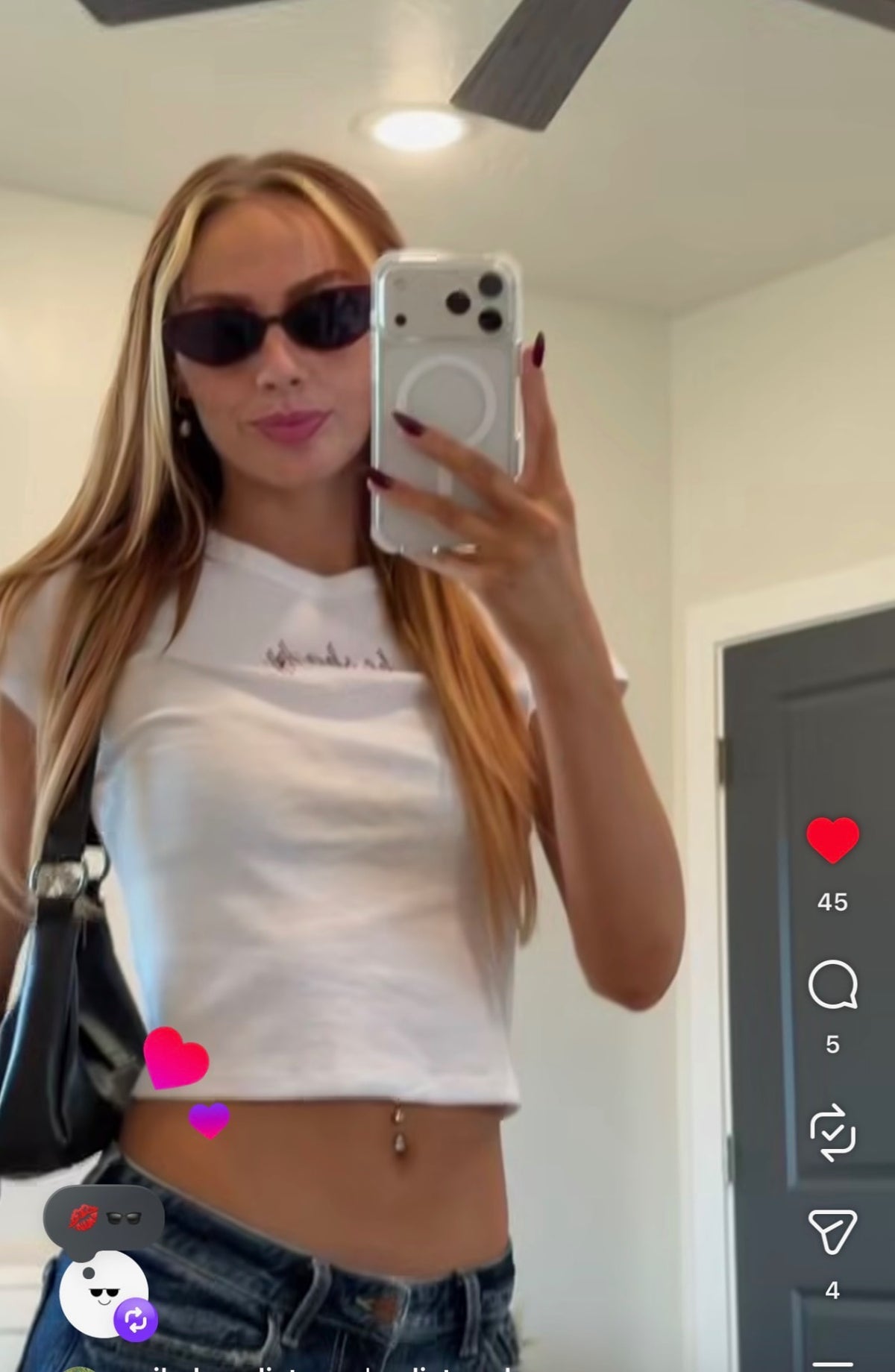 Be Shady baby tee styled with dark shades